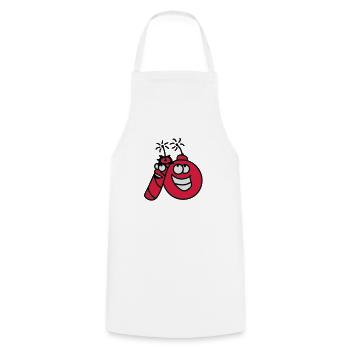 explosive - Cooking Apron - white - Front - AI Model Male 185 dark (185cm)