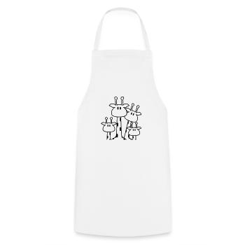 Cute giraffe family 2 children mom dad giraffe - Cooking Apron - white - Front - AI Model Male 185 dark (185cm)