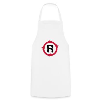Lettre R & Cercle motif de formes - Tablier de cuisine - blanc - Devant - AI Model Male 185 dark (185cm)