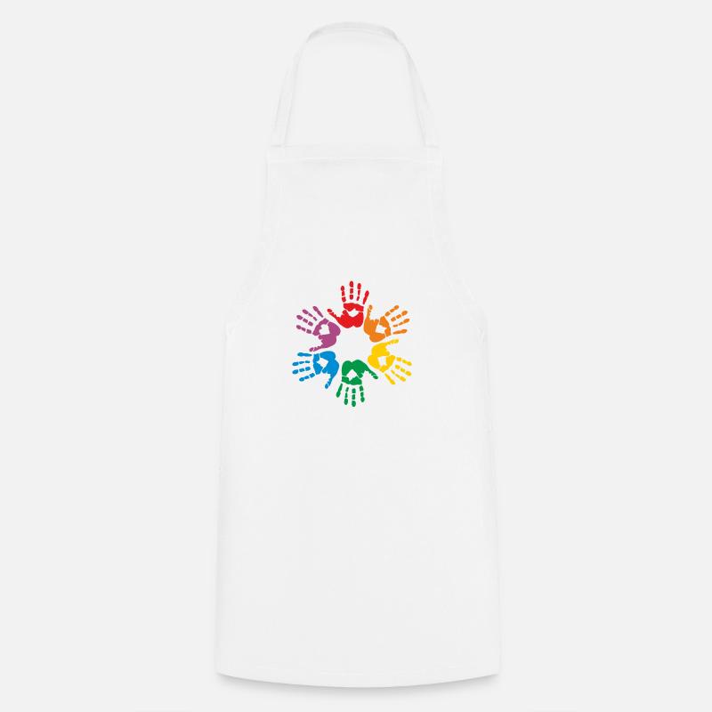 Rainbow hands - Cooking Apron - white