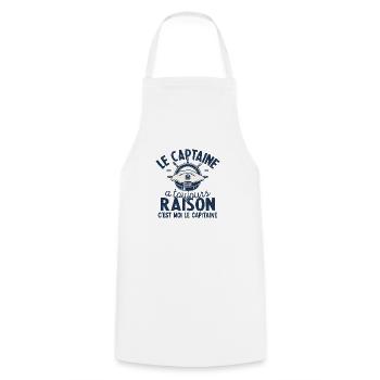 Le Capitaine A Toujours Raison C'est Moi Captain - Tablier de cuisine - blanc - Devant - AI Model Male 185 dark (185cm)