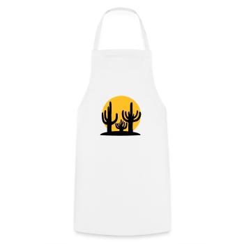 Silhouette Sun 3 Cacti - Cooking Apron - white - Front - AI Model Male 185 dark (185cm)