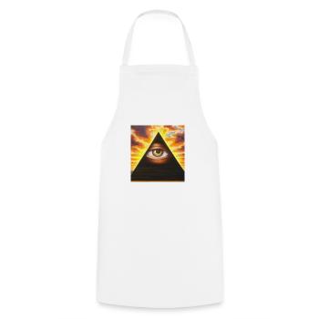 Illuminati Eye - Cooking Apron - white - Front - AI Model Male 185 dark (185cm)
