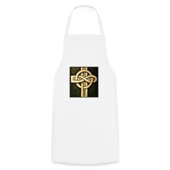 Celtic Cross - Cooking Apron - white - Front - AI Model Male 185 dark (185cm)