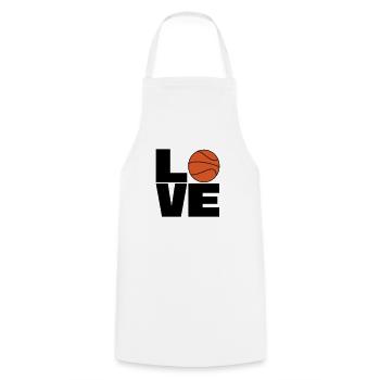 Love Basketball - Cooking Apron - white - Front - AI Model Male 185 dark (185cm)