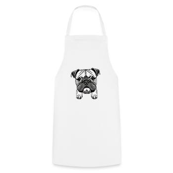Bulldog Français Chien Anglais 8 - Tablier de cuisine - blanc - Devant - AI Model Male 185 dark (185cm)