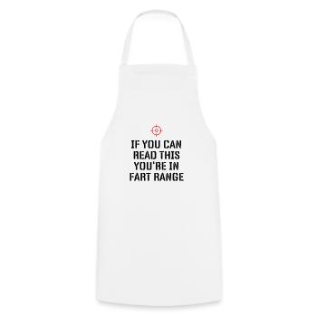 Fart Range - Cooking Apron - white - Front - AI Model Male 185 dark (185cm)