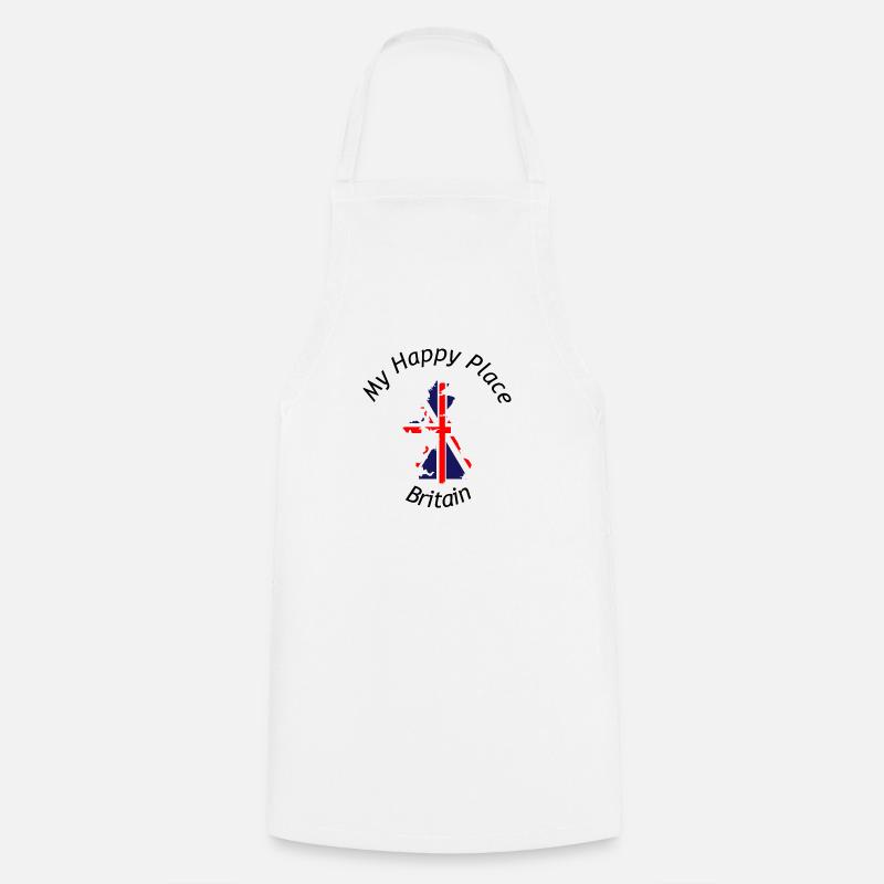 My happy place: Britain - Cooking Apron - white