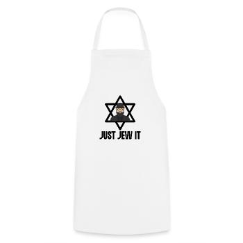 Just Jew It - Cooking Apron - white - Front - AI Model Male 185 dark (185cm)