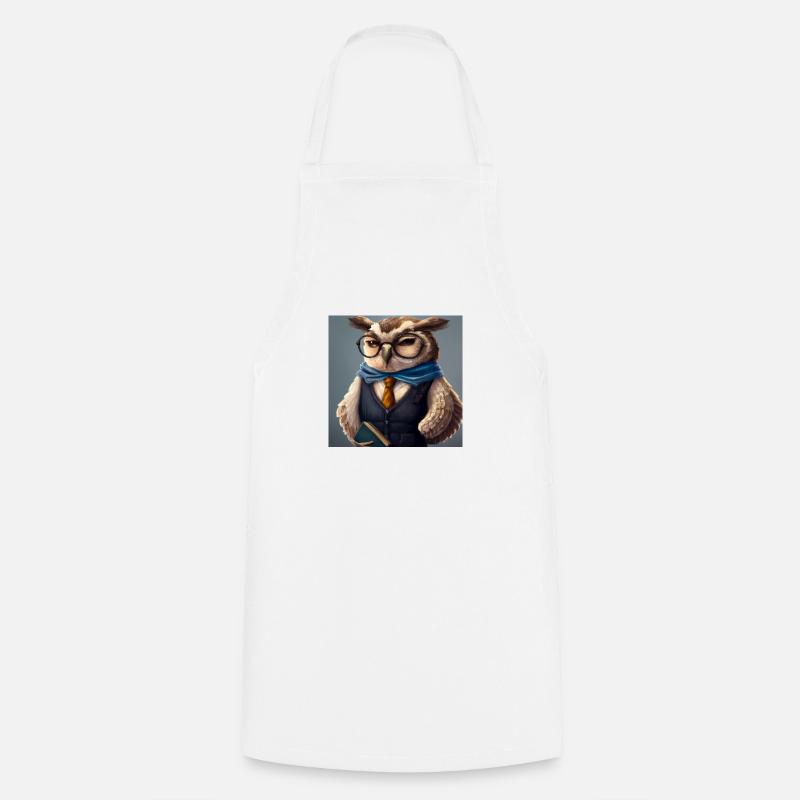 Owl - Cooking Apron - white