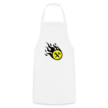 Craftsman Flame - Cooking Apron - white - Front - AI Model Male 185 dark (185cm)