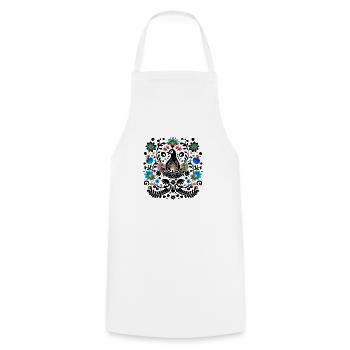 L'oiseau vintage noir - Tablier de cuisine - blanc - Devant - AI Model Male 185 dark (185cm)