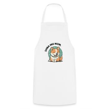 Maman d'un Shiba Inu - Tablier de cuisine - blanc - Devant - AI Model Male 185 dark (185cm)