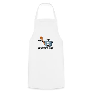 Casseroles interdites en manif - Tablier de cuisine - blanc - Devant - AI Model Male 185 dark (185cm)