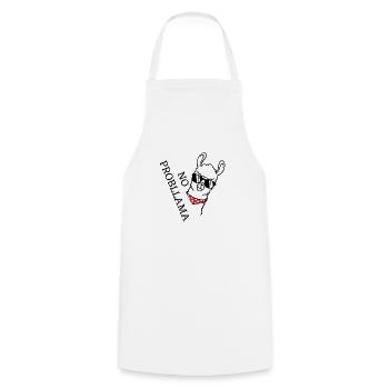 No probllama - llama funny - Cooking Apron - white - Front - AI Model Male 185 dark (185cm)