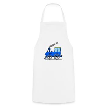 Train pour enfants chemin de fer bleu - Tablier de cuisine - blanc - Devant - AI Model Male 185 dark (185cm)