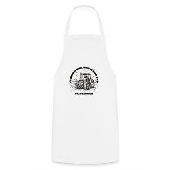 Je peux pas j'ai tracteur - Tablier de cuisine - blanc - Devant - AI Model Male 185 dark (185cm)