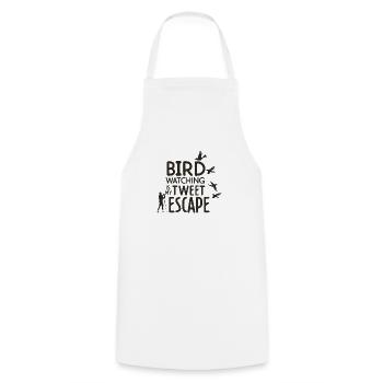 Slogan for bird watchers - Cooking Apron - white - Front - AI Model Male 185 dark (185cm)