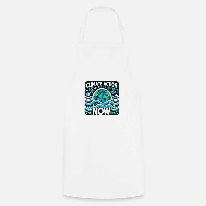Climate Action Now - Cooking Apron - white