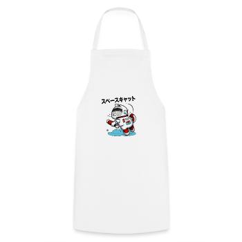 SPACE CAT JAPANESE - Cooking Apron - white - Front - AI Model Male 185 dark (185cm)