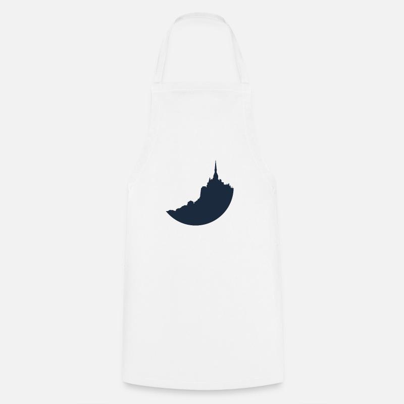 Mont Saint Michel blue silhouette - Cooking Apron - white
