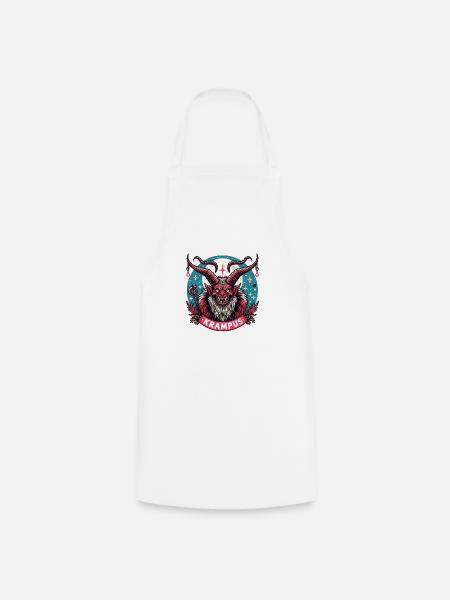 Weihnachtliches Krampus-Logo - Kochschürze - Weiß