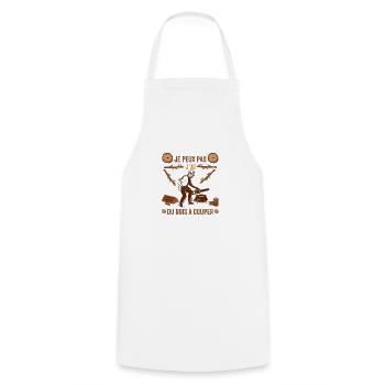 Je peux pas j'ai du bois à couper cadeau bûcheron - Tablier de cuisine - blanc - Devant - AI Model Male 185 dark (185cm)