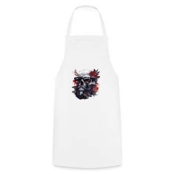 Skull Hipster Me Lunettes de soleil et roses - Tablier de cuisine - blanc - Devant - AI Model Male 185 dark (185cm)