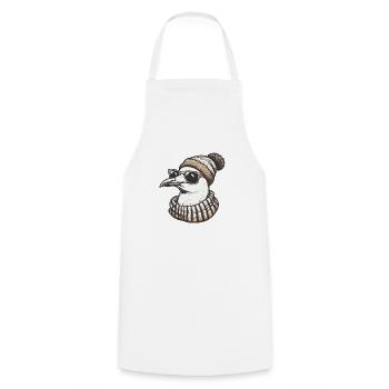Mouette fraîche avec lunettes de soleil et casquette - Tablier de cuisine - blanc - Devant - AI Model Male 185 dark (185cm)