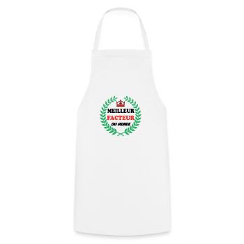 MEILLEUR FACTEUR DU MONDE - Tablier de cuisine - blanc - Devant - AI Model Male 185 dark (185cm)