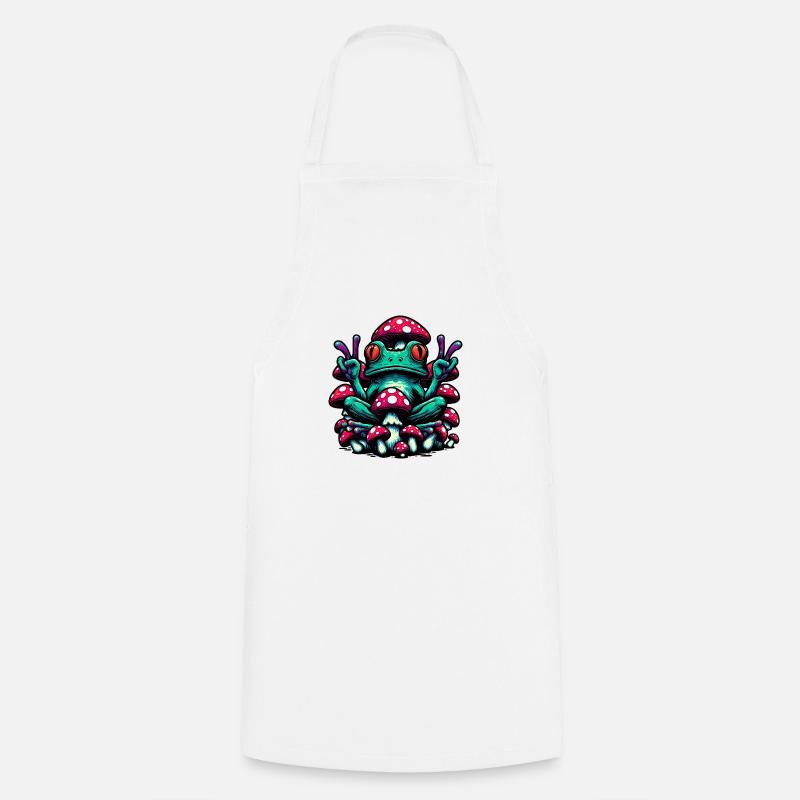 Frog with toadstool - Cooking Apron - white
