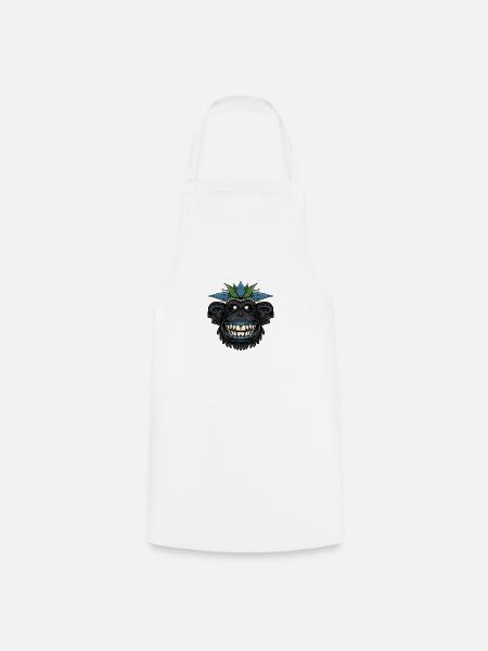 Tiki-Schimpanse - Kochschürze - Weiß
