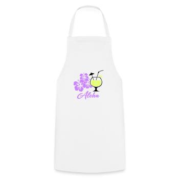 Hawaii Hibiscus Cocktail Aloha - Cooking Apron - white - Front - AI Model Male 185 dark (185cm)