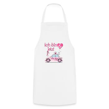 Police Car I'm Now 6 Birthday Pink - Cooking Apron - white - Front - AI Model Male 185 dark (185cm)