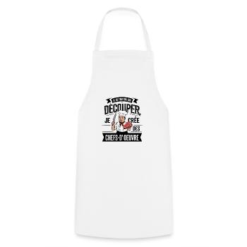 Cadeau boucher humoristique - Tablier de cuisine - blanc - Devant - AI Model Male 185 dark (185cm)