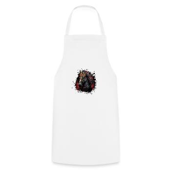 Horse Crown - Cooking Apron - white - Front - AI Model Male 185 dark (185cm)