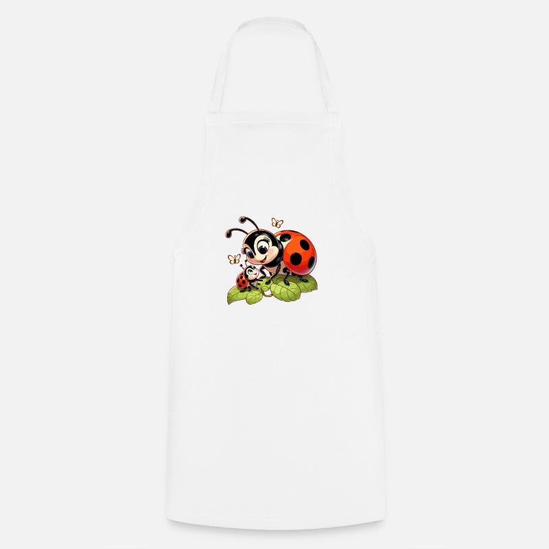 La mère coccinelle joue avec l’enfant - Tablier de cuisine - blanc