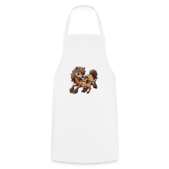 Horse with foal - Cooking Apron - white - Front - AI Model Male 185 dark (185cm)