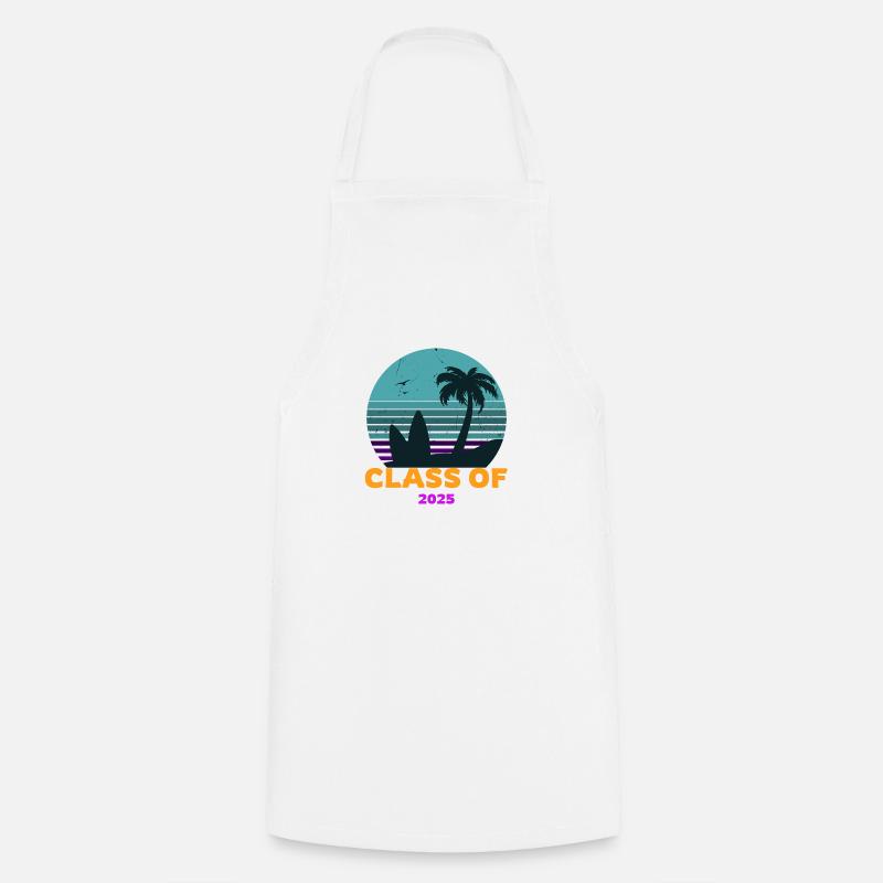 Classe de 2025 ciel bleu coucher de soleil - Tablier de cuisine - blanc