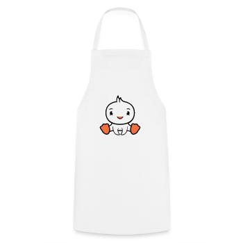 Bird sitting happy duck cute cute friendly - Cooking Apron - white - Front - AI Model Male 185 dark (185cm)