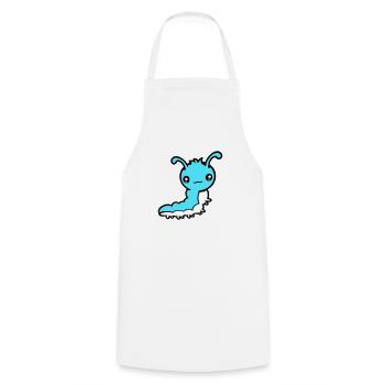 Cute caterpillar small friendly larva worm happy - Cooking Apron - white - Front - AI Model Male 185 dark (185cm)