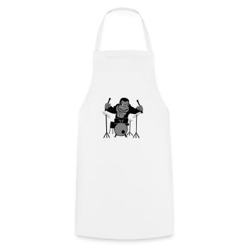 Drumming Gorilla - Cooking Apron - white - Front - AI Model Male 185 dark (185cm)