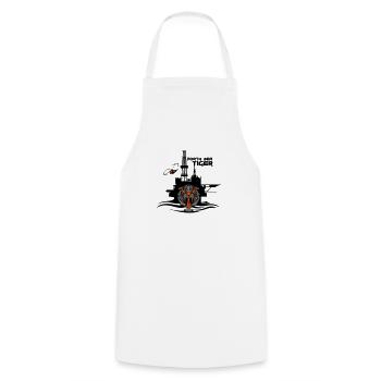 North Sea Tiger Oil Rig Platform Aberdeen - Cooking Apron - white - Front - AI Model Male 185 dark (185cm)