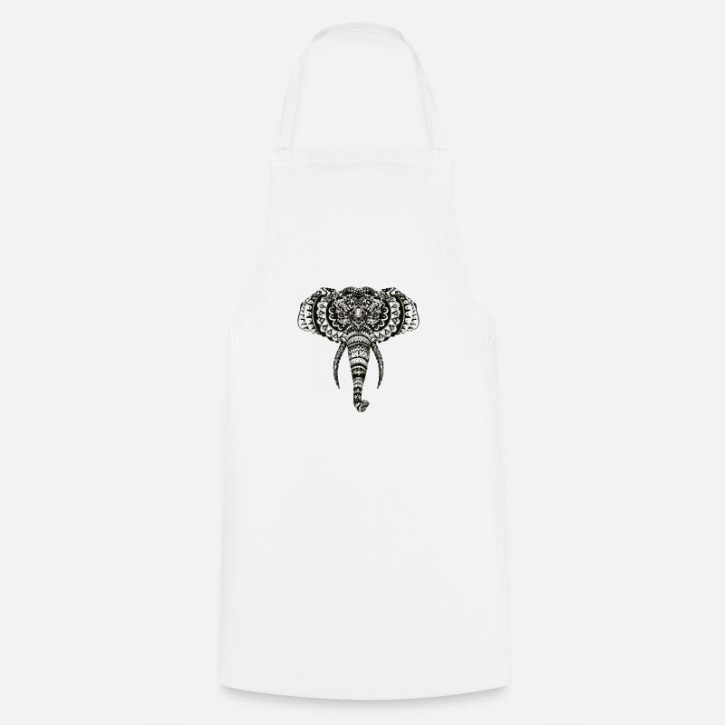 Éléphant Zentangle - Tablier de cuisine - blanc