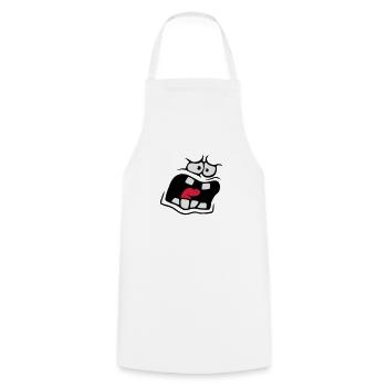 Screaming Anxious Comic Cartoon Face - Cooking Apron - white - Front - AI Model Male 185 dark (185cm)