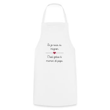 mignon - Tablier de cuisine - blanc - Devant - AI Model Male 185 dark (185cm)
