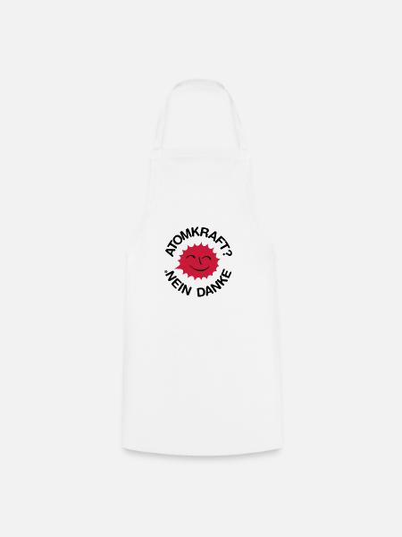 Nuclear power? No thank you! Logo smiling sun - Cooking Apron - white