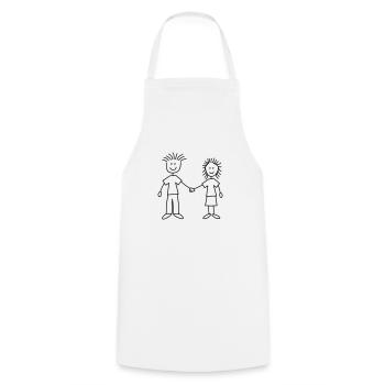 family_mom_and_dad_1c - Kochschürze - Weiß - Vorne - AI Model Male 185 dark (185cm)