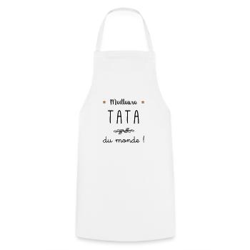 Meilleure tata du monde vecteur - Tablier de cuisine - blanc - Devant - AI Model Male 185 dark (185cm)