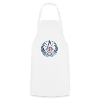 MAN IN THE MAZE / Man in the Maze - colored - Cooking Apron - white - Front - AI Model Male 185 dark (185cm)